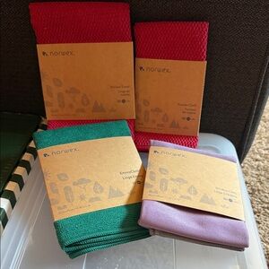 Norwex Cleaning Cloth Set in Red, Green, Lavender
